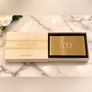 Christian Dior Minaudière Makeup Clutch Gold Compact Case w/ Chain & Box